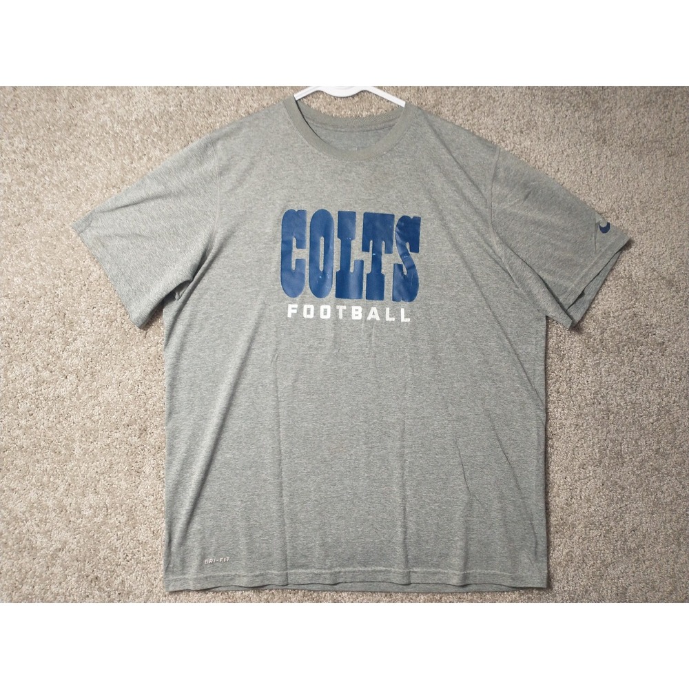 Indianapolis Colts Shirt Adult XL Gray NFL Football Dri-Fit Athletic Nike Mens